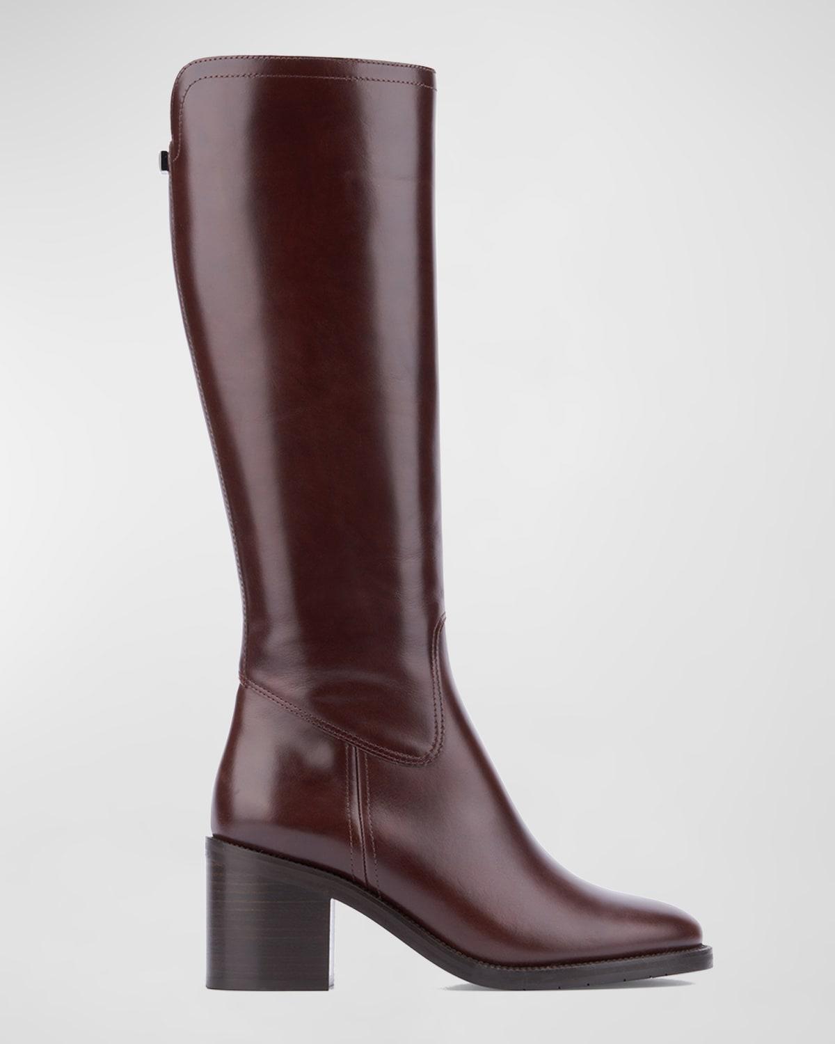 Aquatalia Josephina Leather Riding Boots in Brown | Lyst