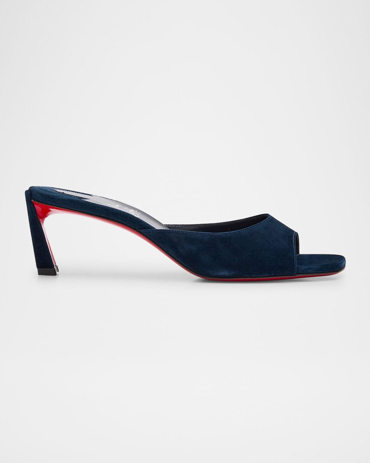 Christian Louboutin Condora Sole Veau Velour Leather Mules