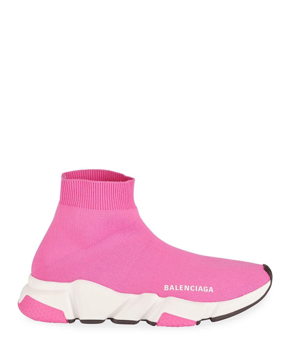 Balenciaga Speed Knit Chunky Sneakers in Pink/White (Pink) - Lyst