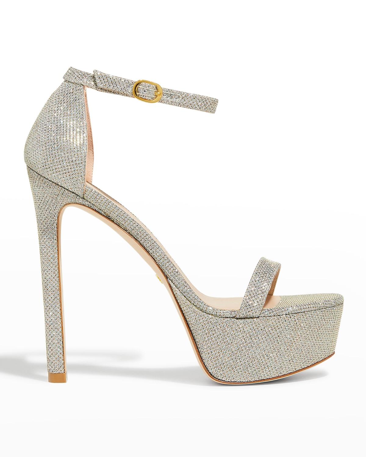 Stuart Weitzman Nudist Hollywood Metallic Platform Sandals in White Lyst