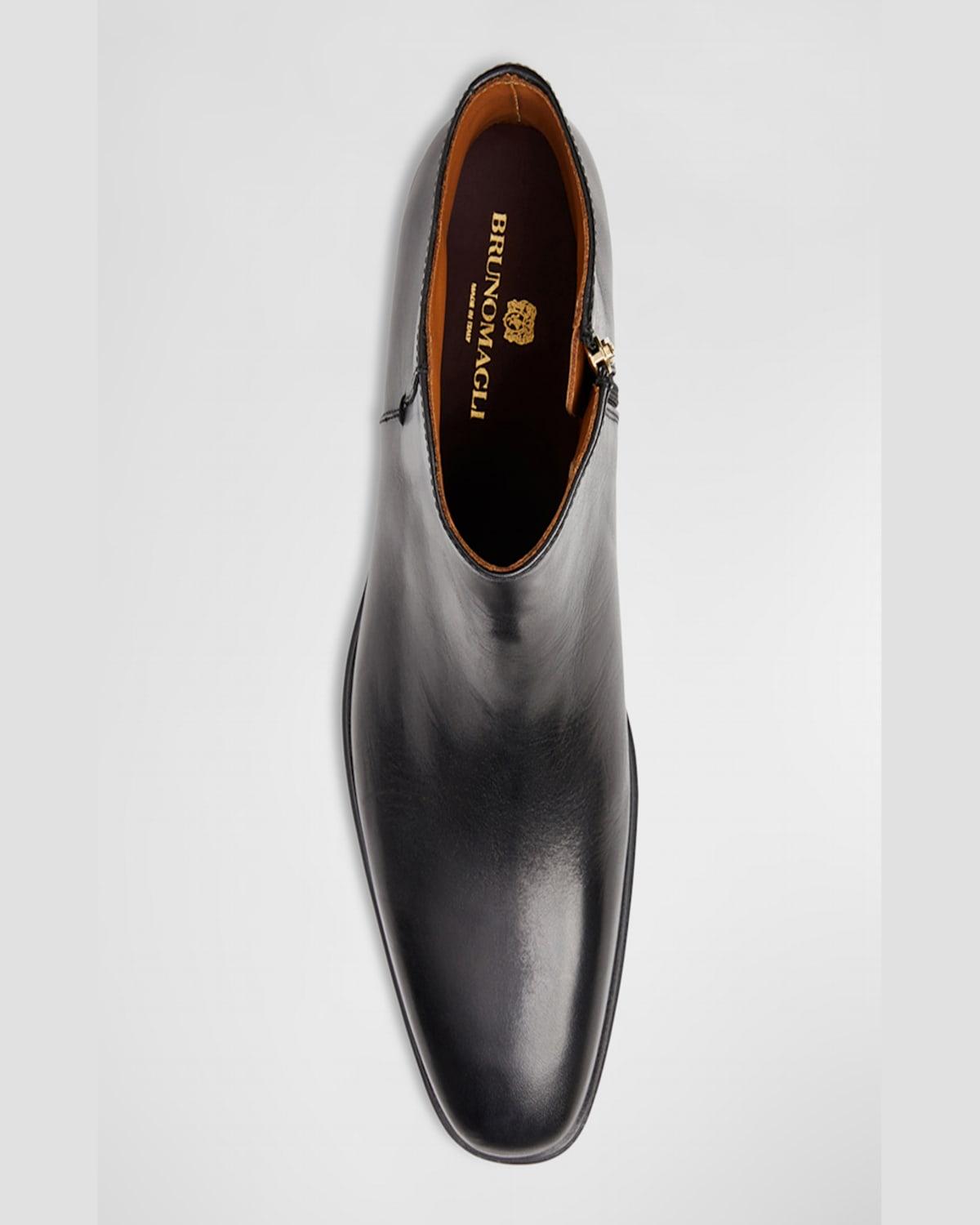 Bruno Magli Raging Leather Zip Ankle Boots in Black for Men Lyst
