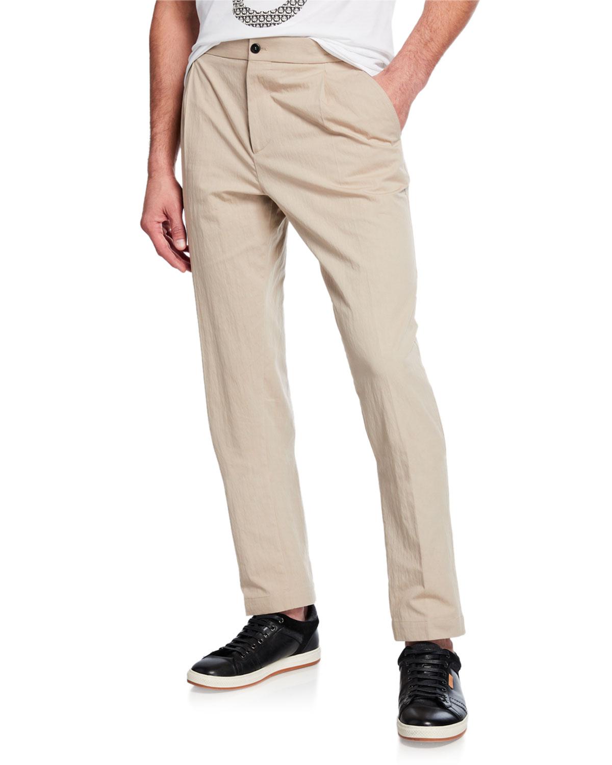 Marco Pescarolo Trousers flat front cotton//linen 34 Washed dull khaki