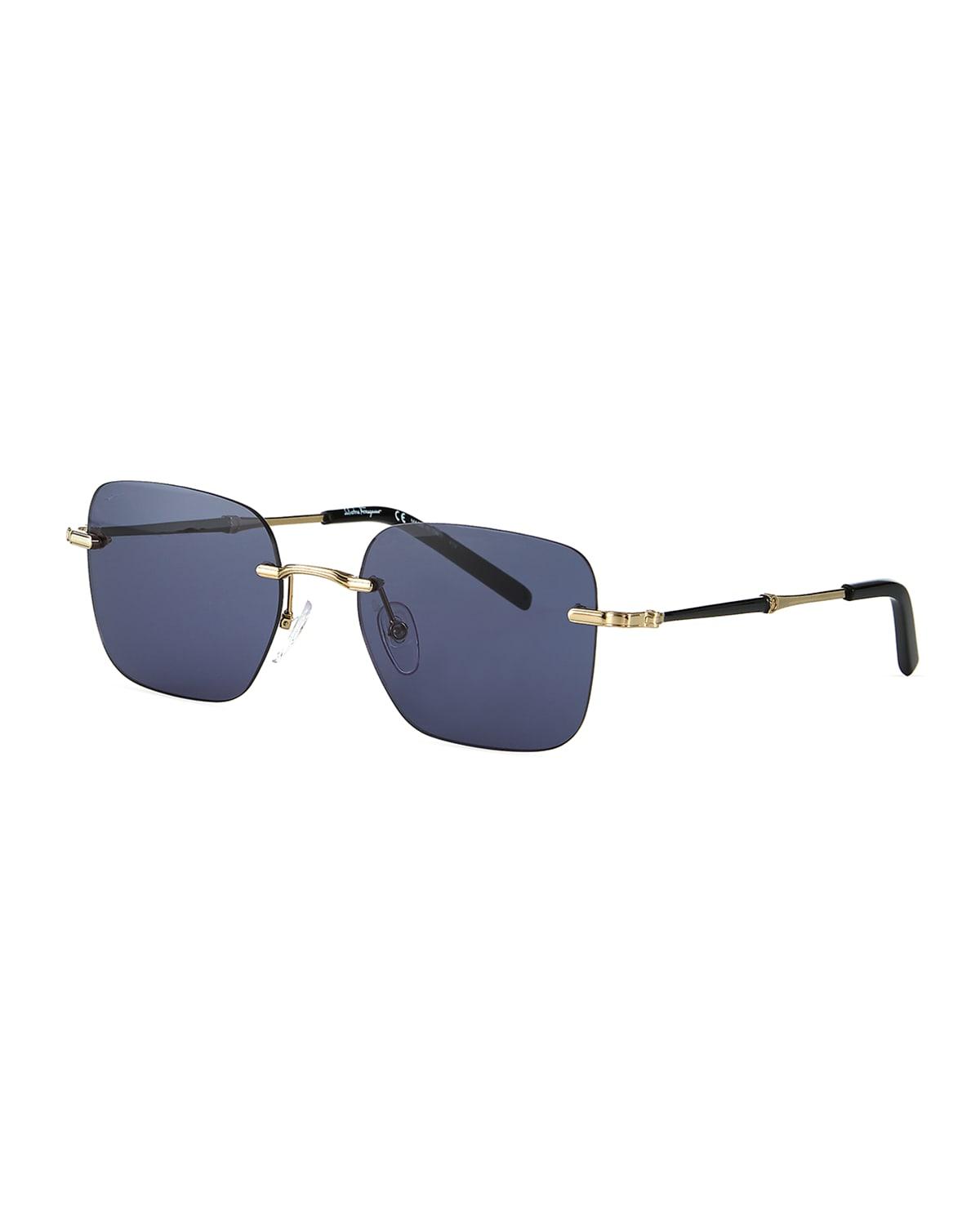 Blue Ocean & Gold Square Frameless Sunglasses