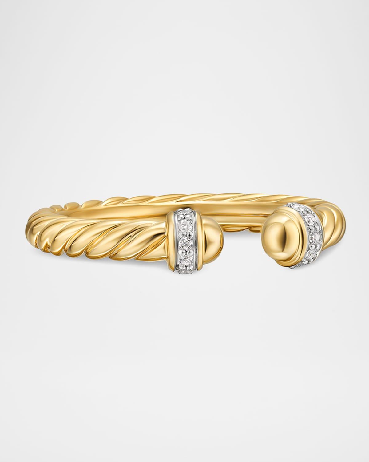 David Yurman Modern Cable Open Ring in Metallic | Lyst