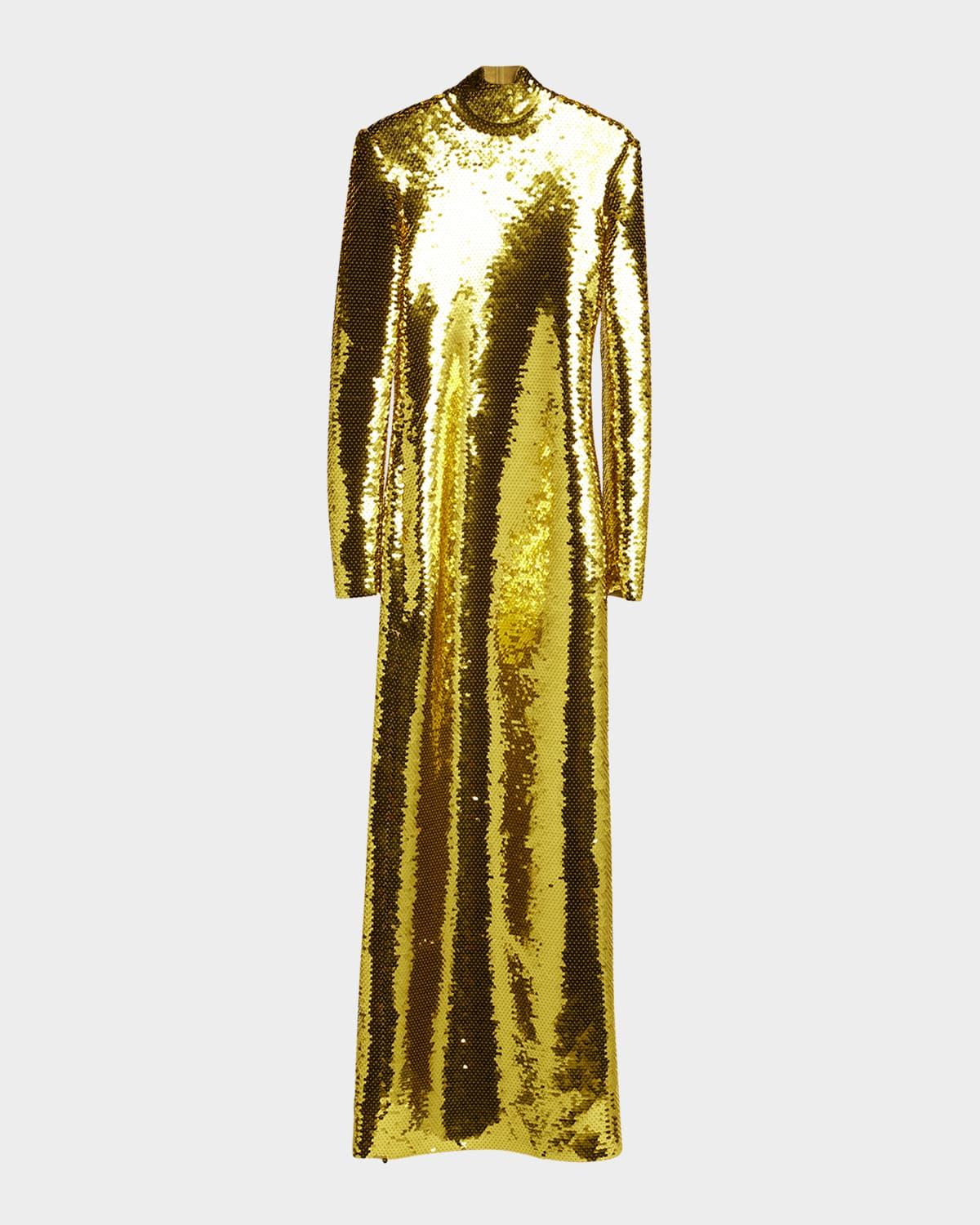 green emerald velvet dress Adoria Sequin Cut Out Maxi Dress / Gold | Meshki