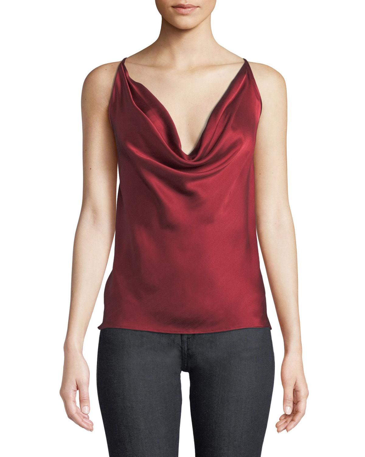 Cami NYC Jacqueline Cowlneck Silk Crossback Cami in Ruby (Red) Lyst