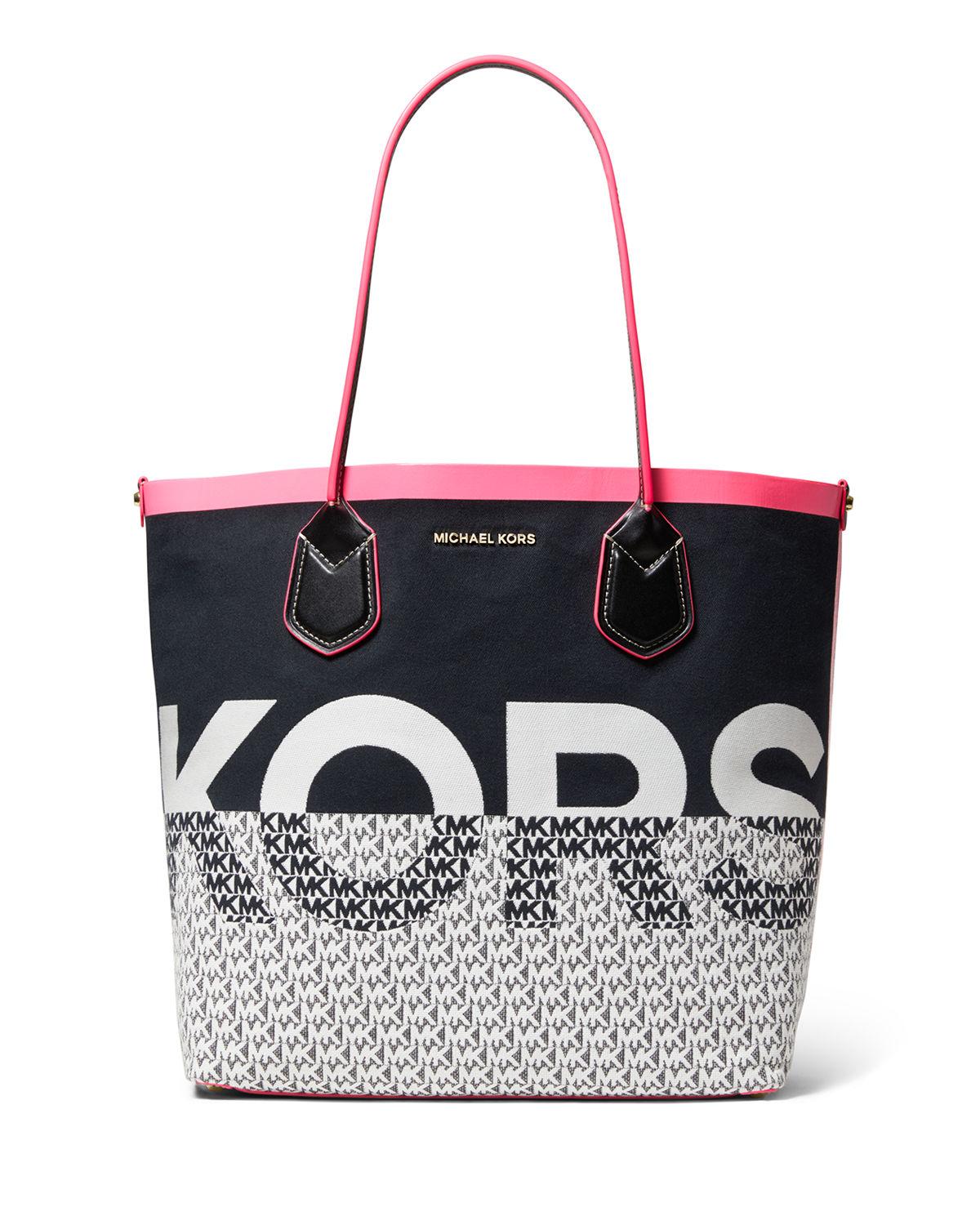 MICHAEL Michael Kors Carolina Large Logo Tote Bag in Pink Lyst