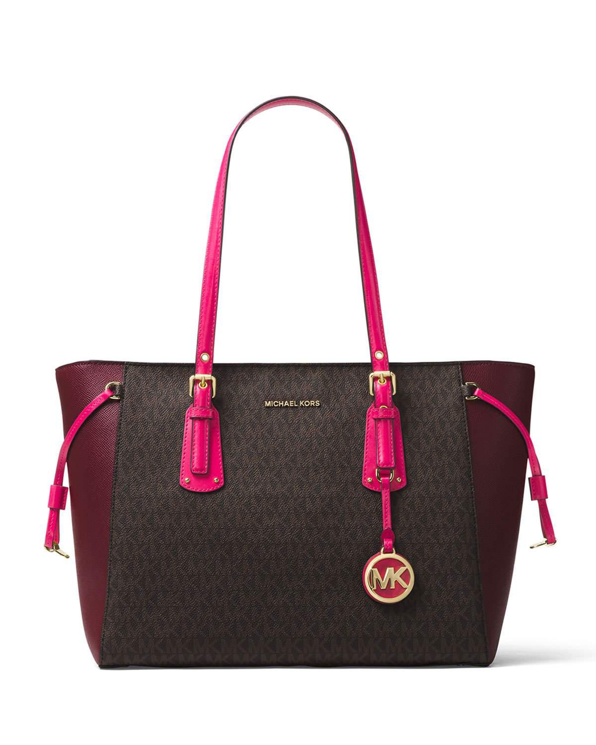 Michael Kors Michael Voyager Multi-function Top Zip Medium Tote in Pink ...