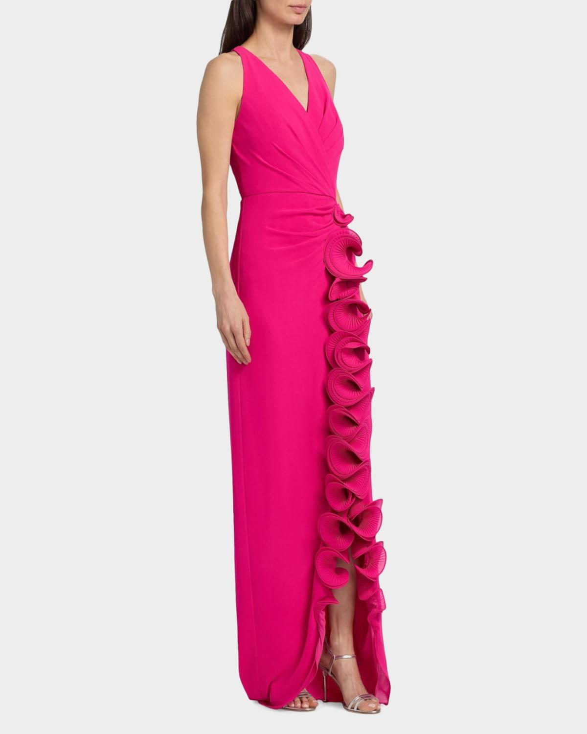 open lace back dress Jovani D5079 Size 6, 14 Hot Pink Long Metallic Prom Dress Corset 14 / Hot Pink main image 1
