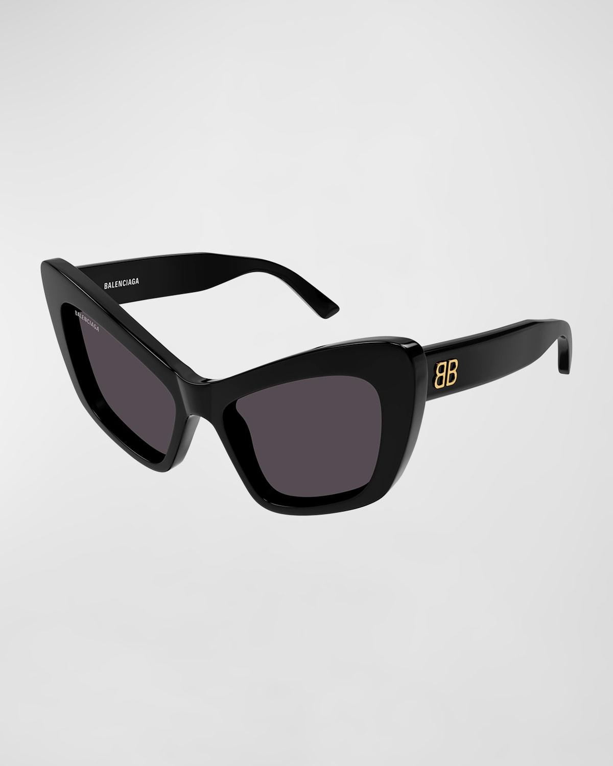 Balenciaga Cut-Out BB Acetate Cat-Eye Sunglasses