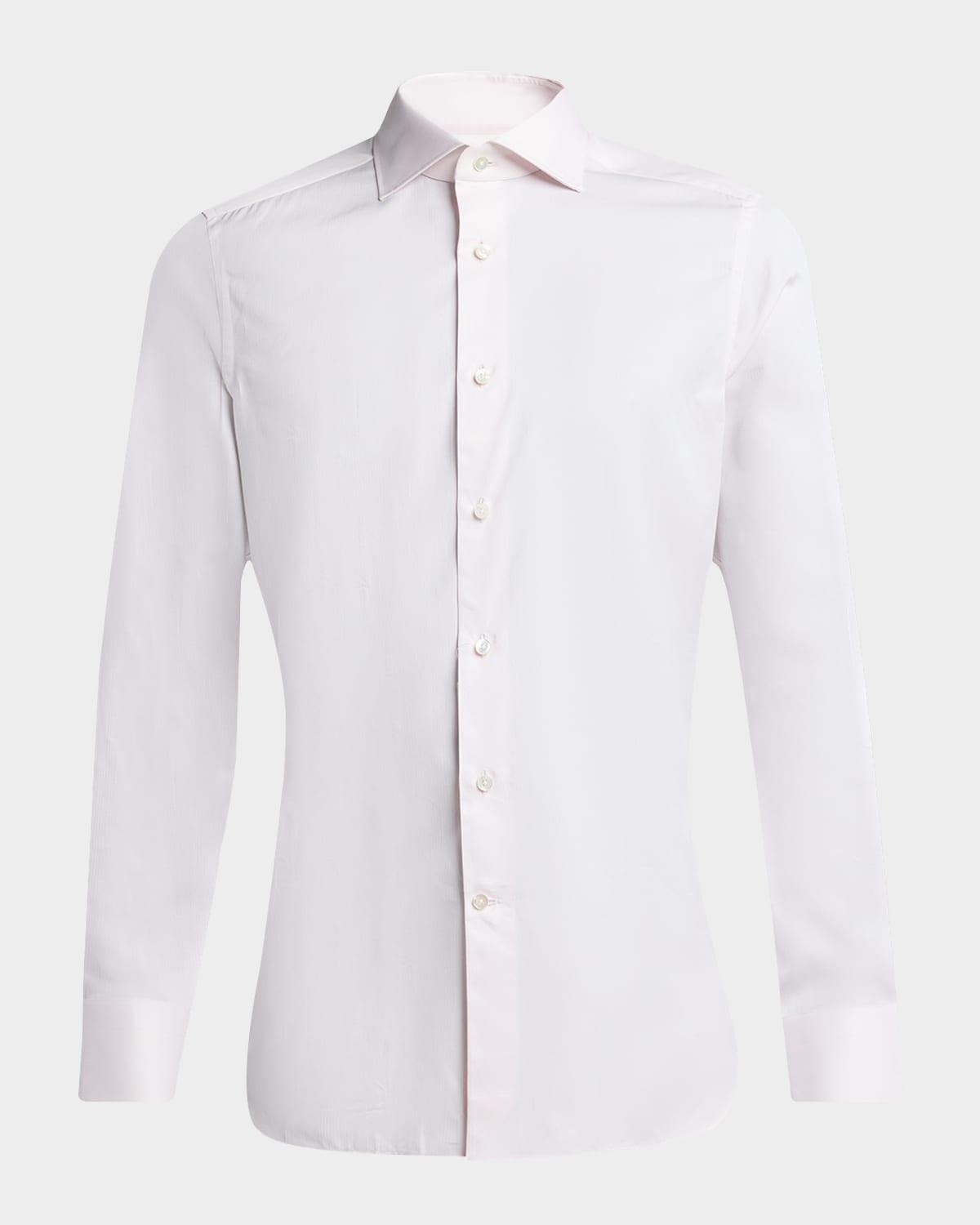 zegna dress shirts sale ZEGNA Men's Trecapi Cotton Narrow Double-Stripe Dress Shirt