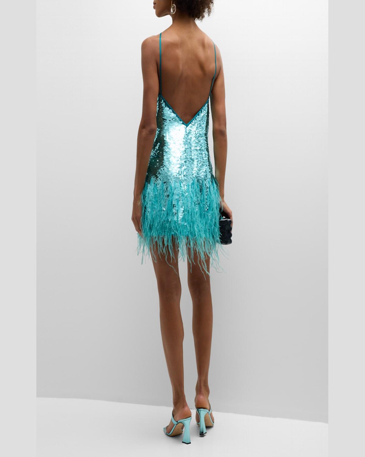 green emerald velvet dress Cult Gaia Issey Bead-embellished Mini Dress  Petite Chrie
