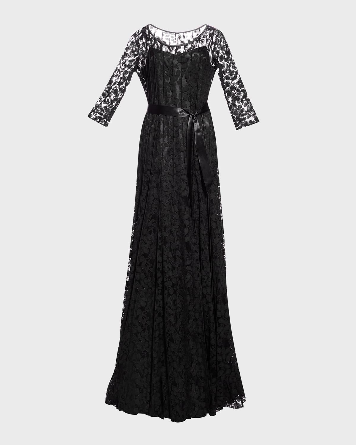 chinese dress ladies Teri Jon Lace Black Dress