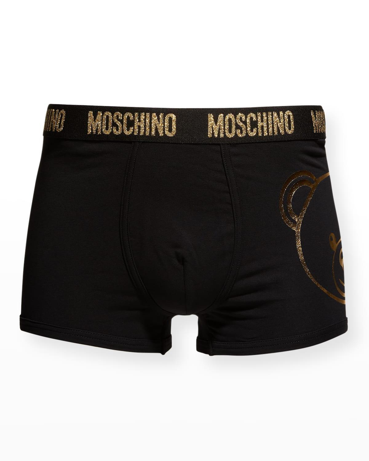 Moschino Metallic-logo Boxer Briefs in Black for Men | Lyst