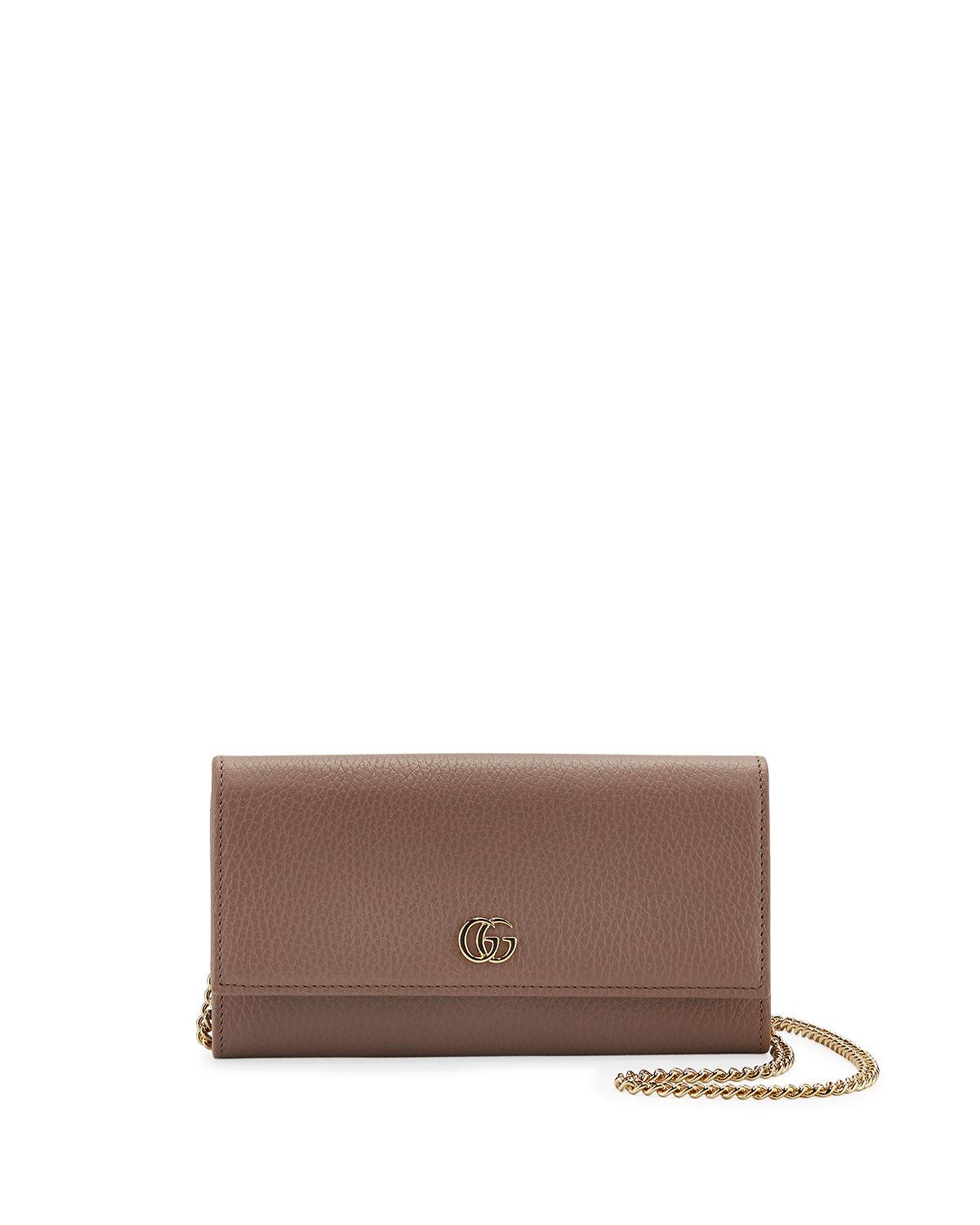 petite marmont leather wallet on a chain