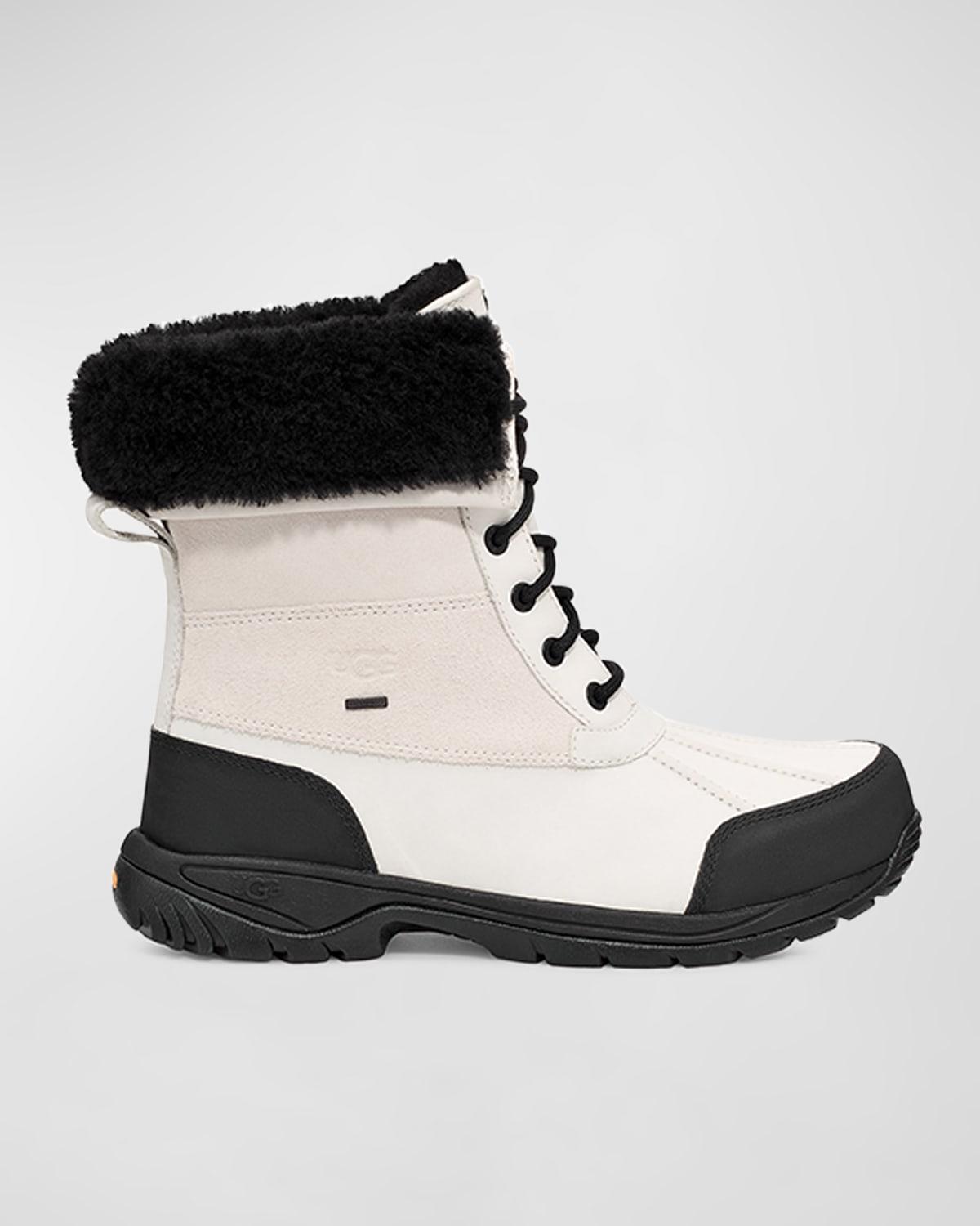 UGG Butte Waterproof Leather & Shearling Snow Boots in Black for Men | Lyst