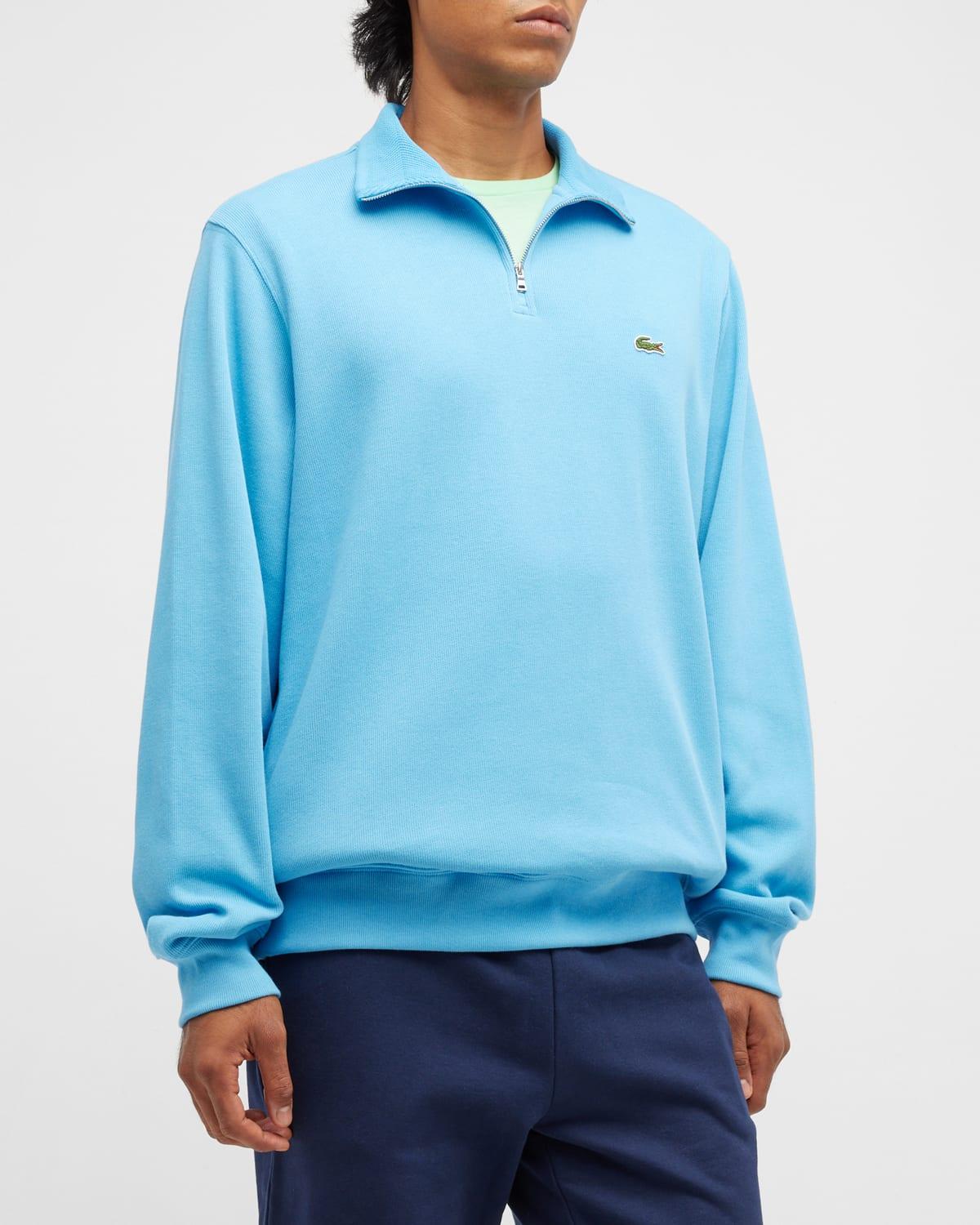 Lacoste Crocodile Quarter-zip Sweatshirt in Blue for Men | Lyst
