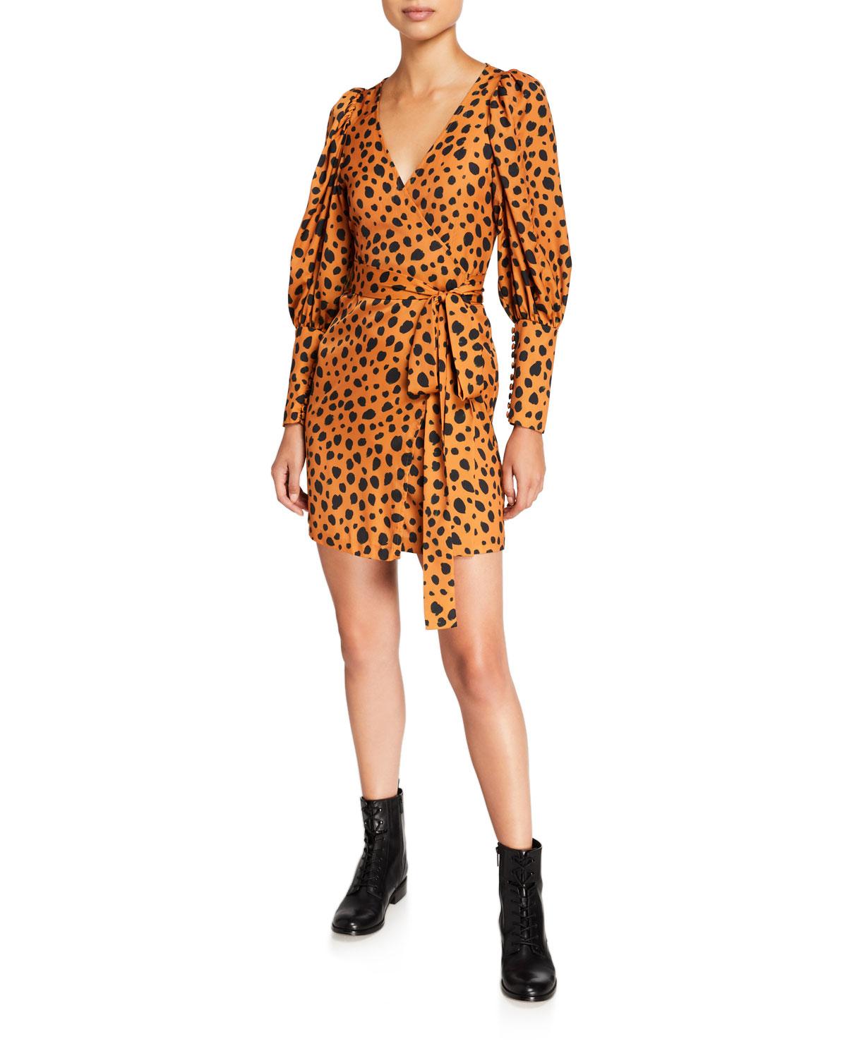 cheetah print wrap dress