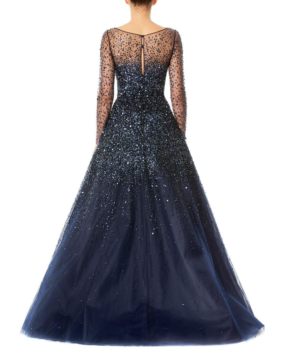 sequin illusion gown