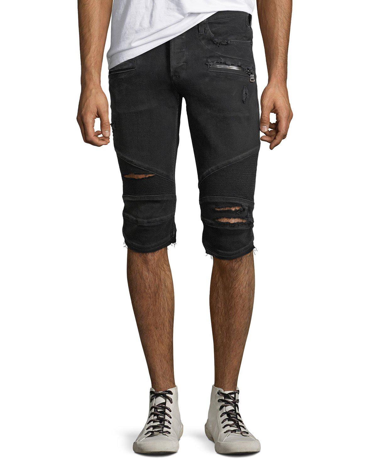 biker jeans shorts mens