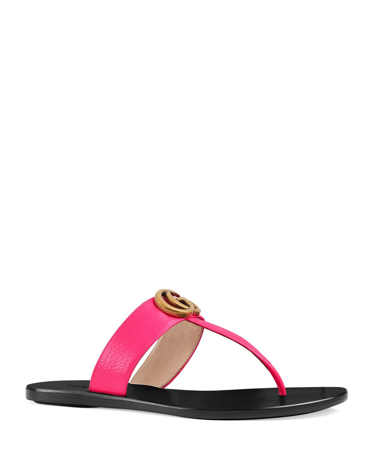 Gucci Leather Thong Sandal With Double 