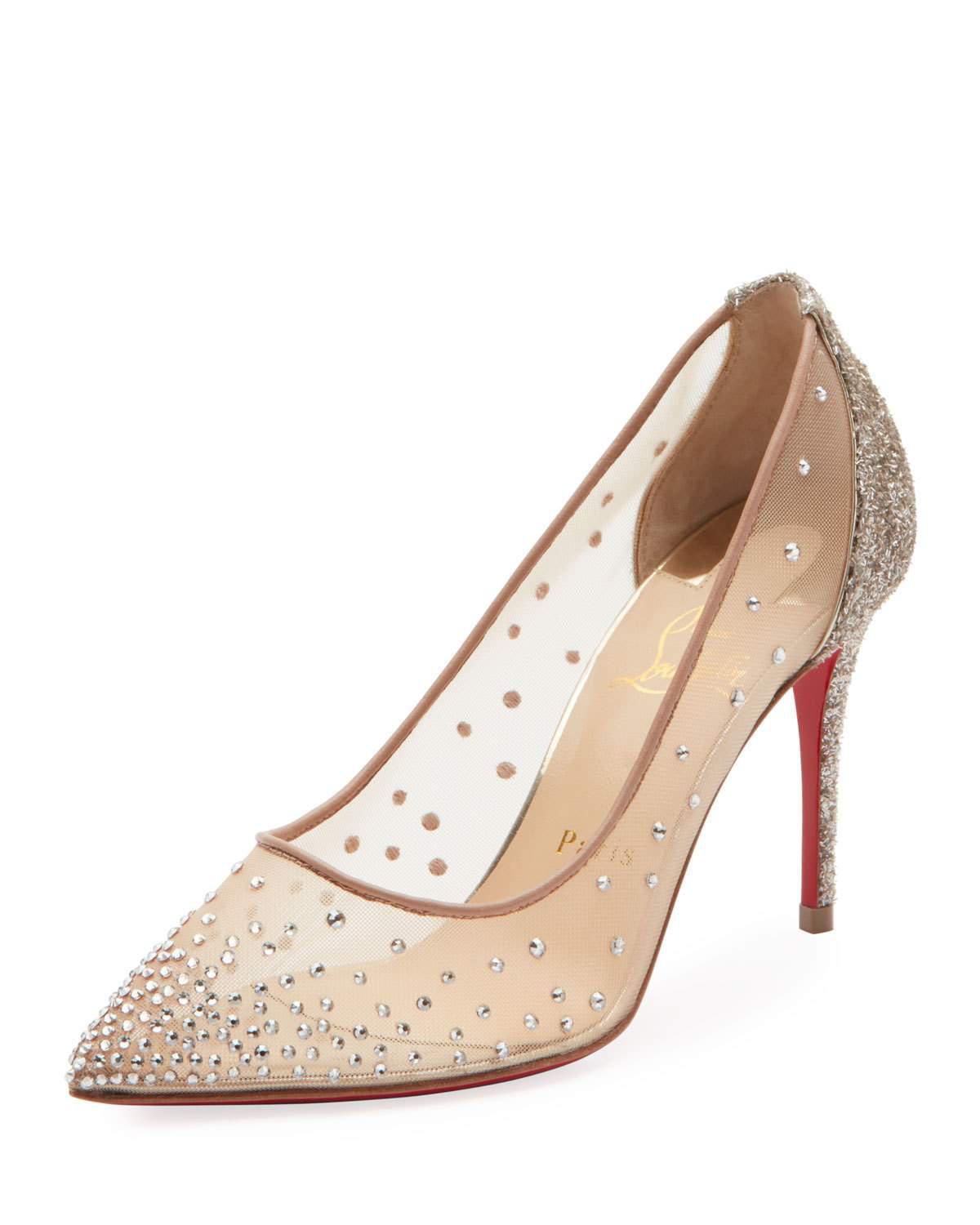 mesh crystal heels
