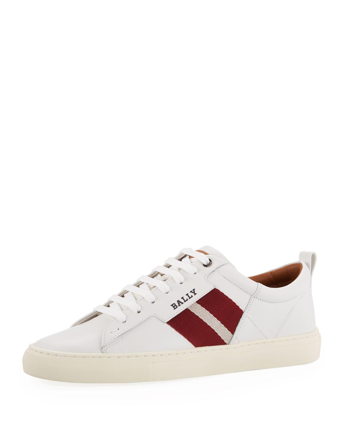 Bally Men's Helvio Leather Low-top Sneakers in White for Men - Lyst