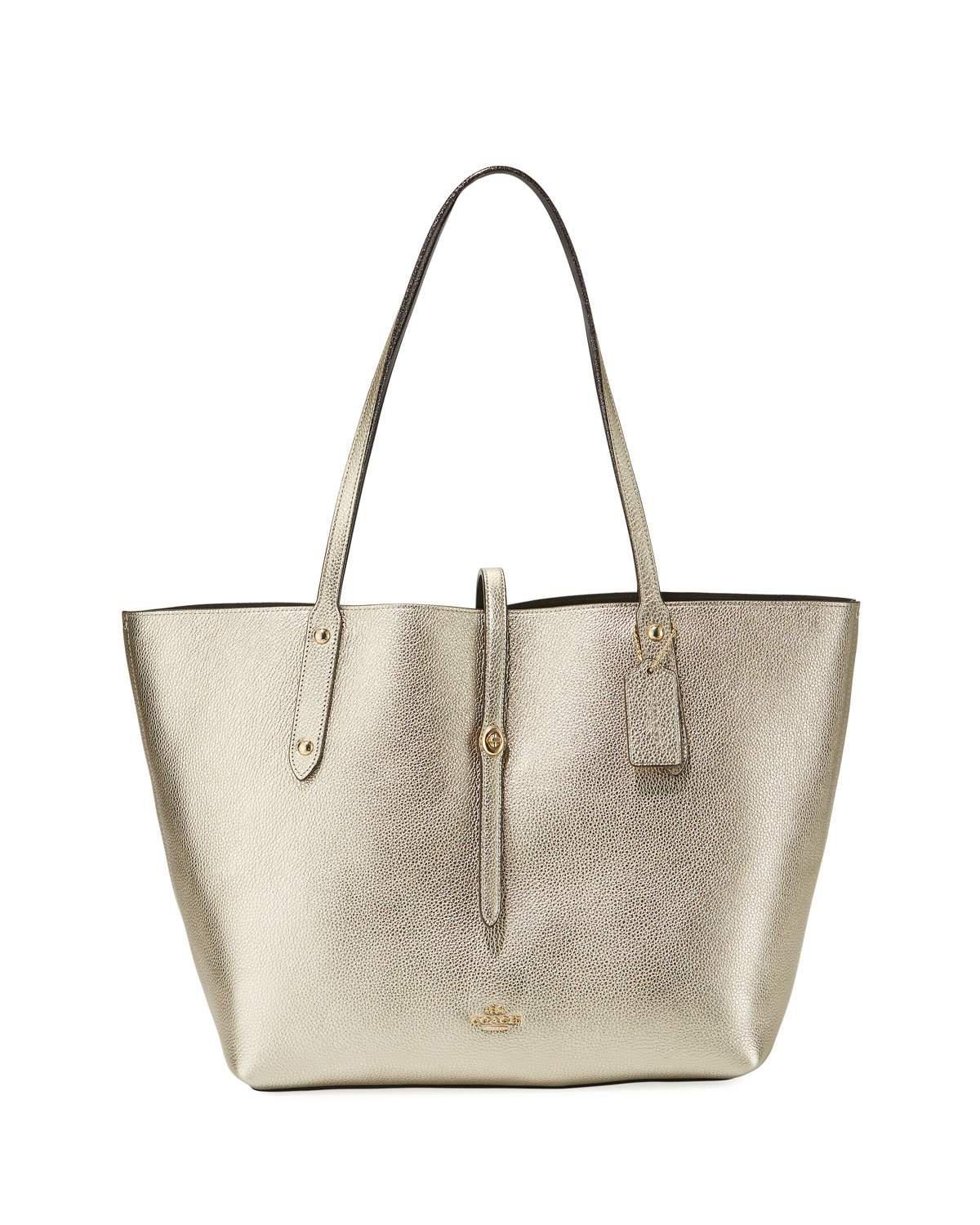 coach metallic tote bag