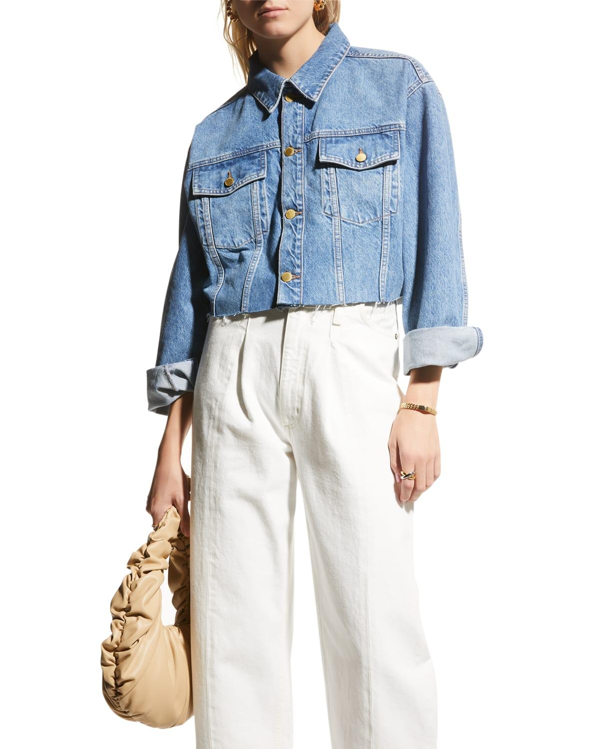 Triarchy X Josephine Skriver Cropped Jean Jacket in Blue | Lyst