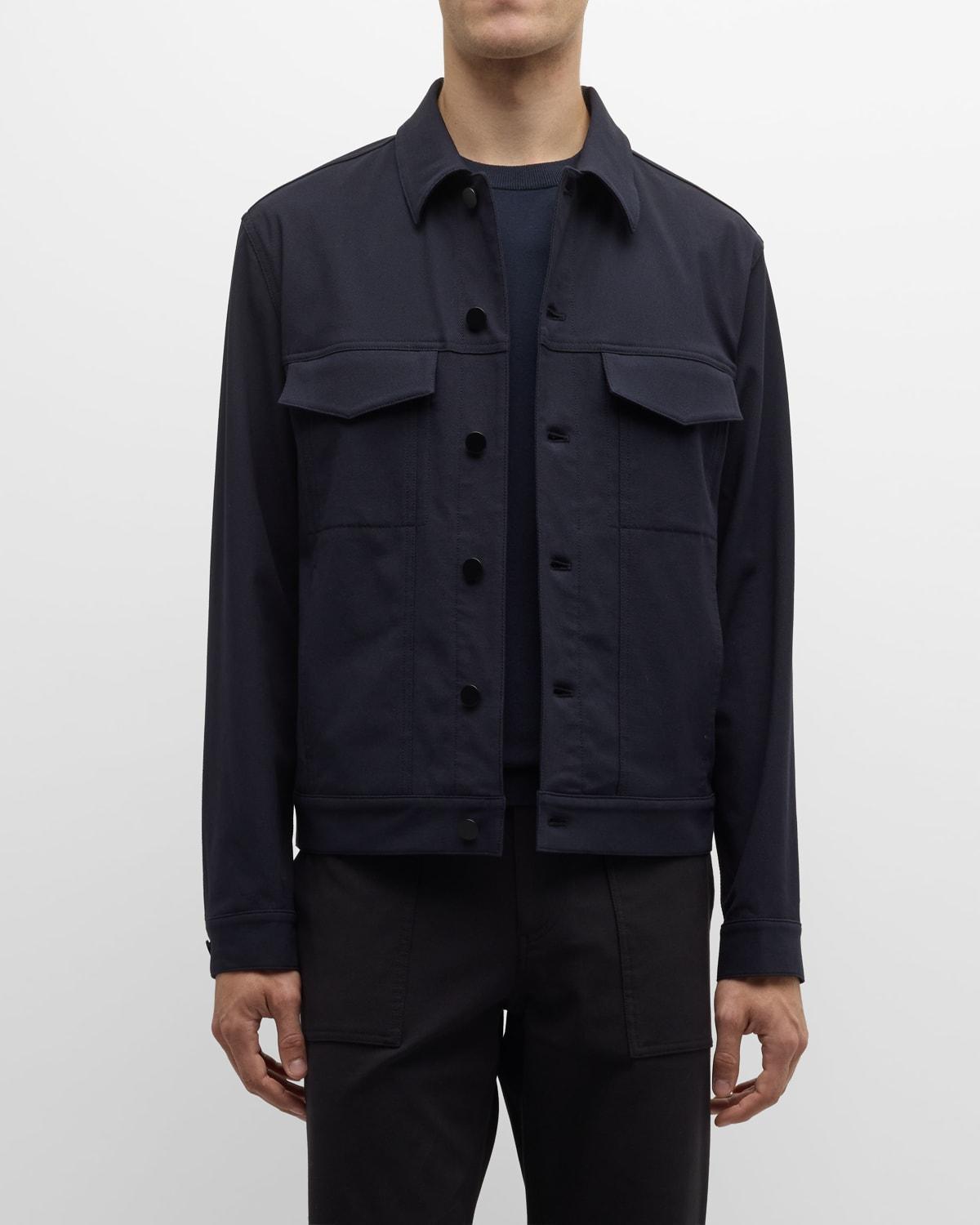 Theory River Neoteric Twill Trucker Jacket in Blue for Men | Lyst