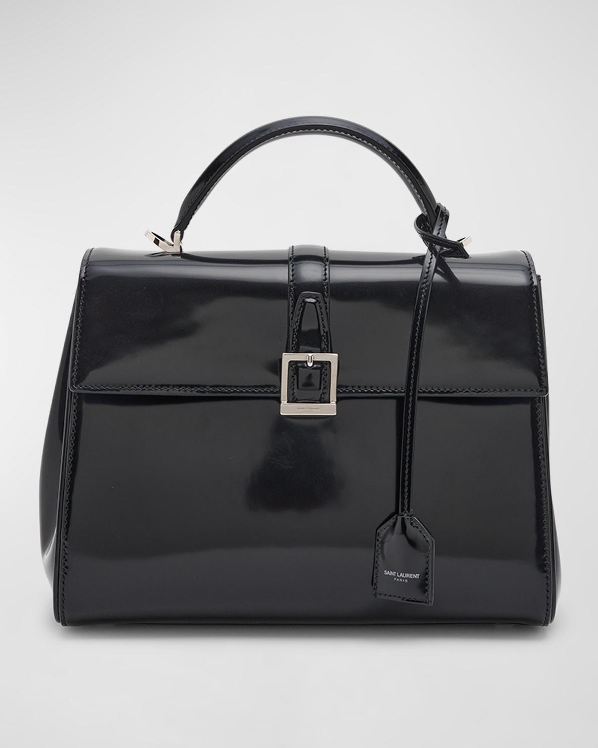 Saint Laurent Le Fermoir Small Leather Tophandle Bag in Black Lyst
