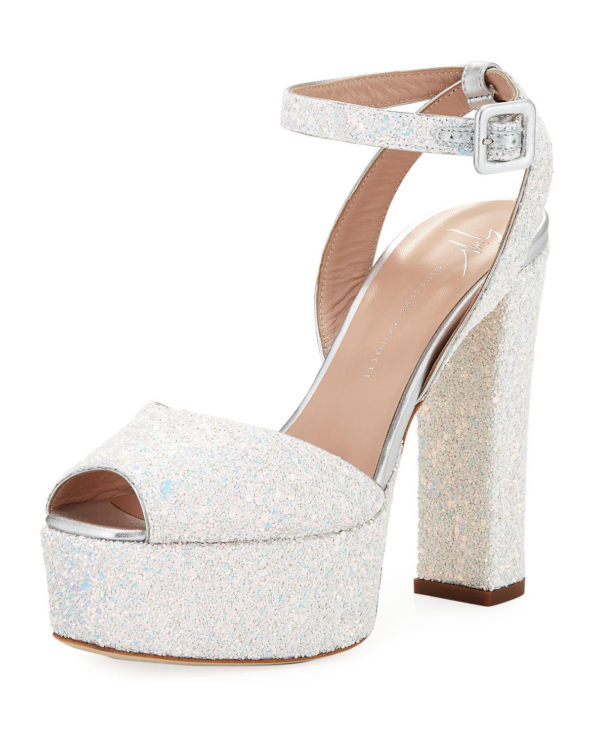 giuseppe zanotti glitter platform 120mm sandals