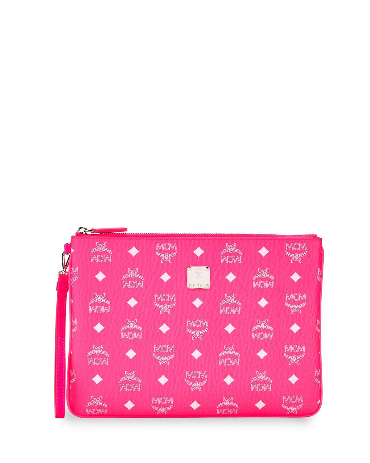 pink mcm luggage