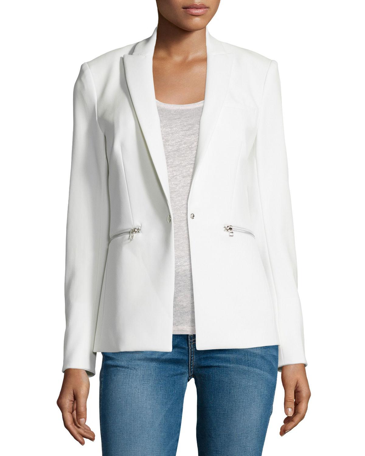 Lyst Veronica Beard Bistretch Scuba Jacket in White