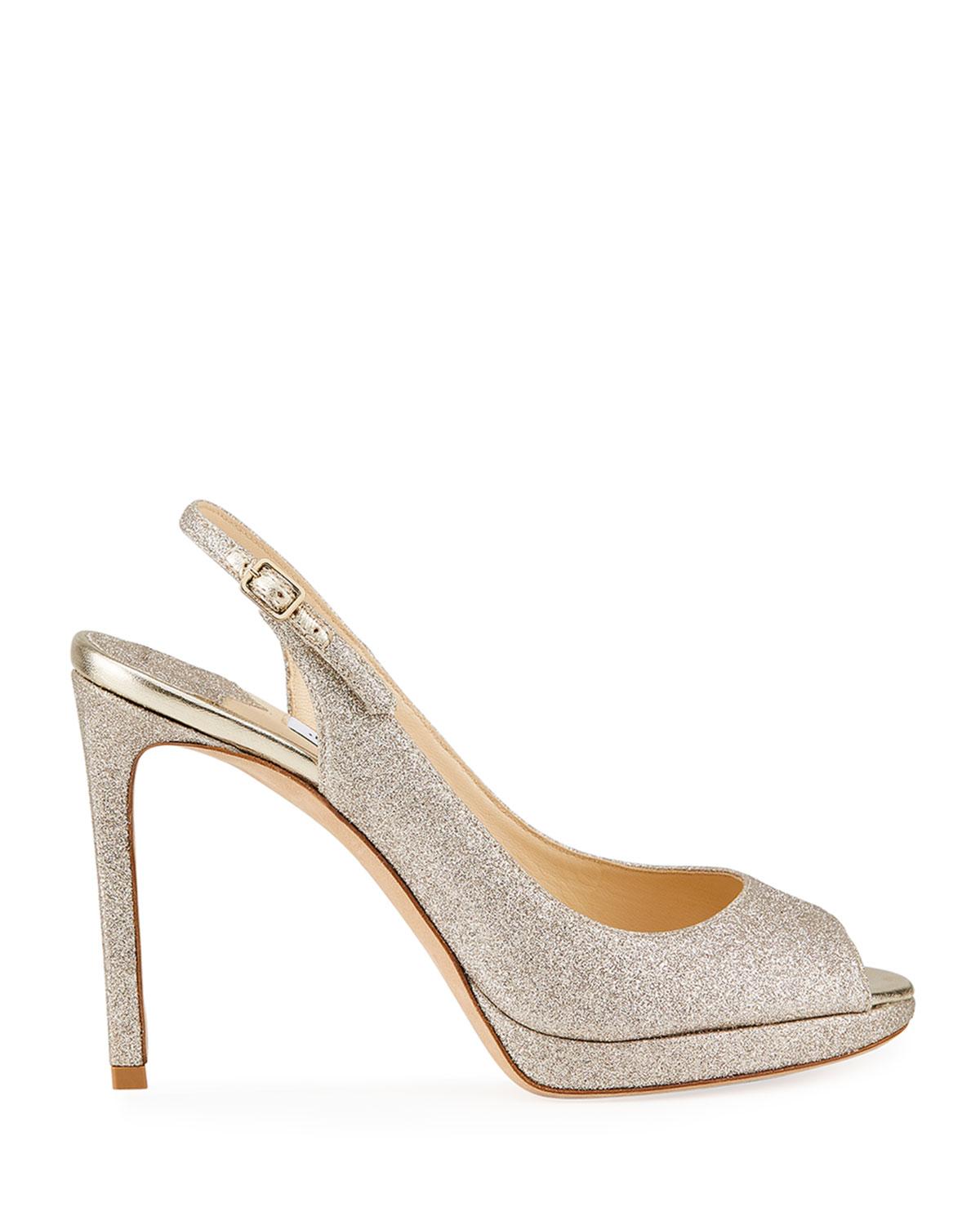 jimmy choo glitter slingback pumps