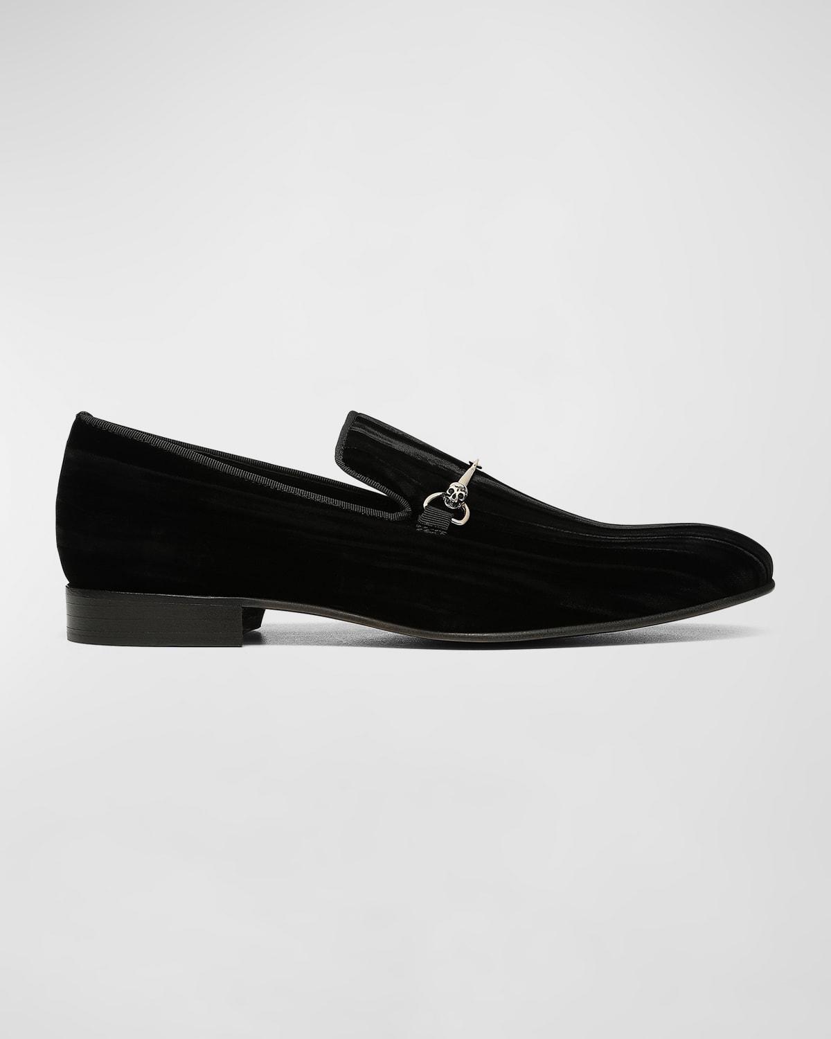 Donald J Pliner Shawn Velvet Skull bit Loafers in Black for Men Lyst