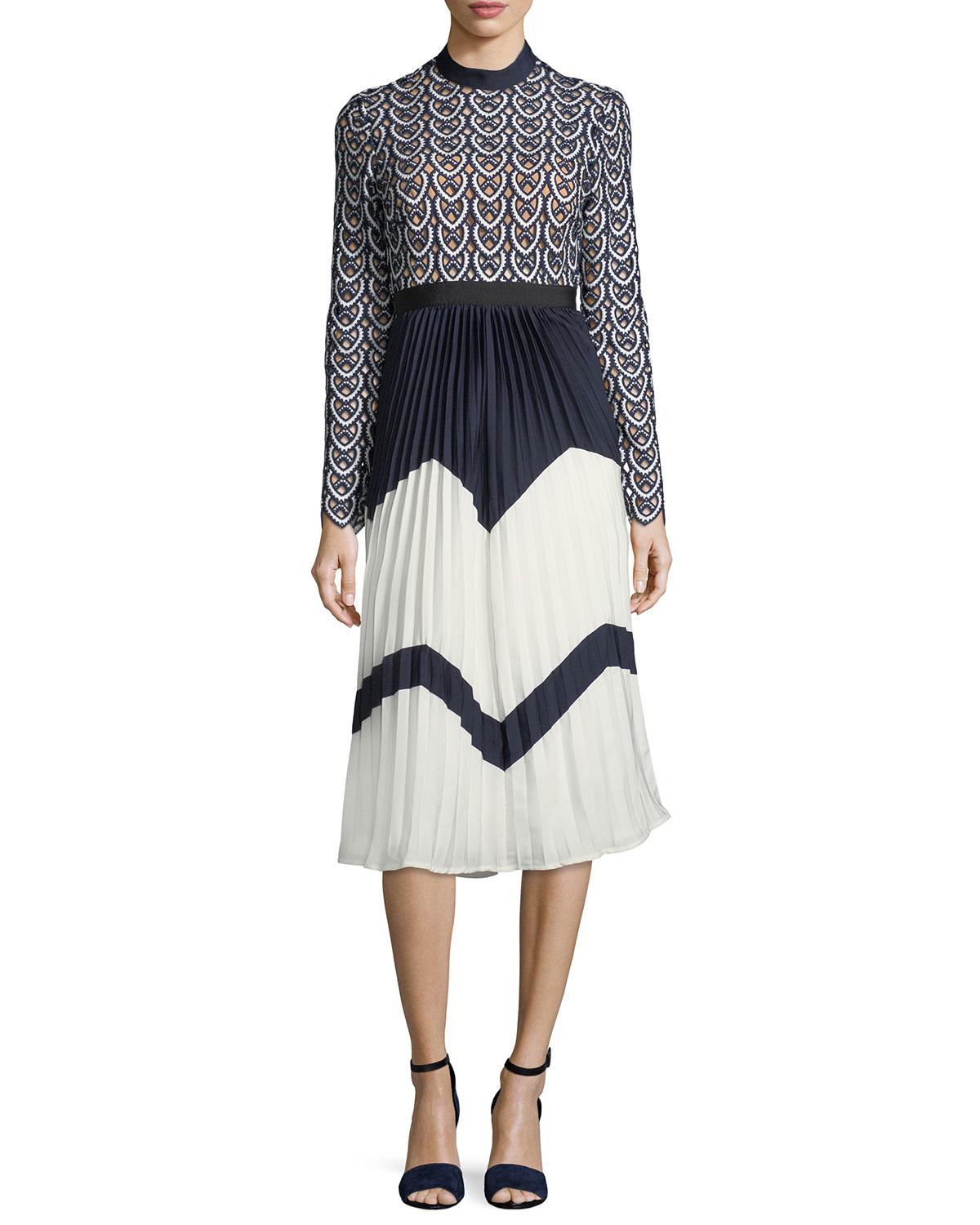 self portrait sweetheart crochet maxi dress