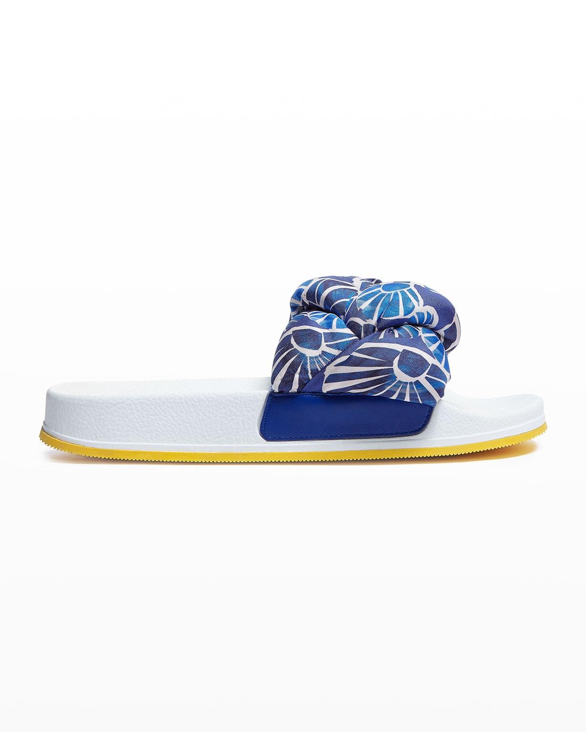 La DoubleJ Treccia Braided Print Slide Sandals in Blue | Lyst