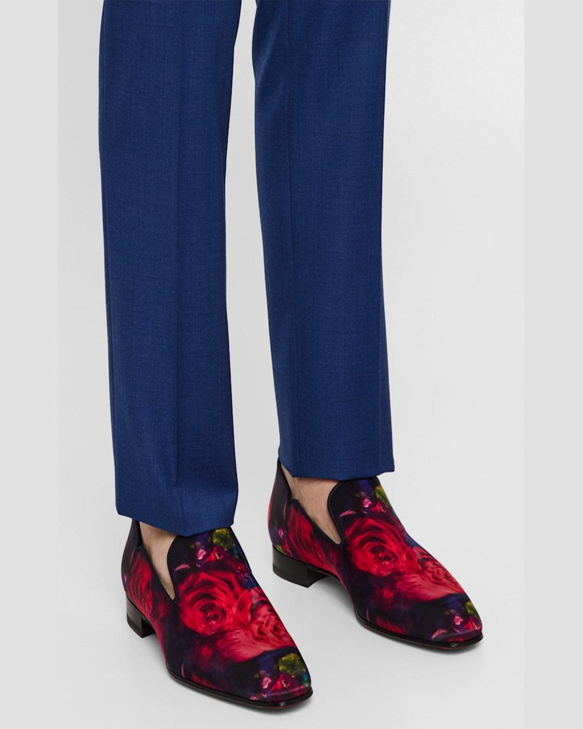 Christian Louboutin, dandy chick roses, satin loafers size 42made Italy Christian Louboutin Dandy Chick Roses Satin Loafers in Red  main image 4