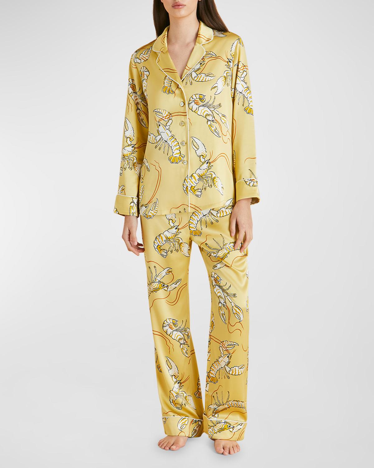 Yellow satin pj set sale