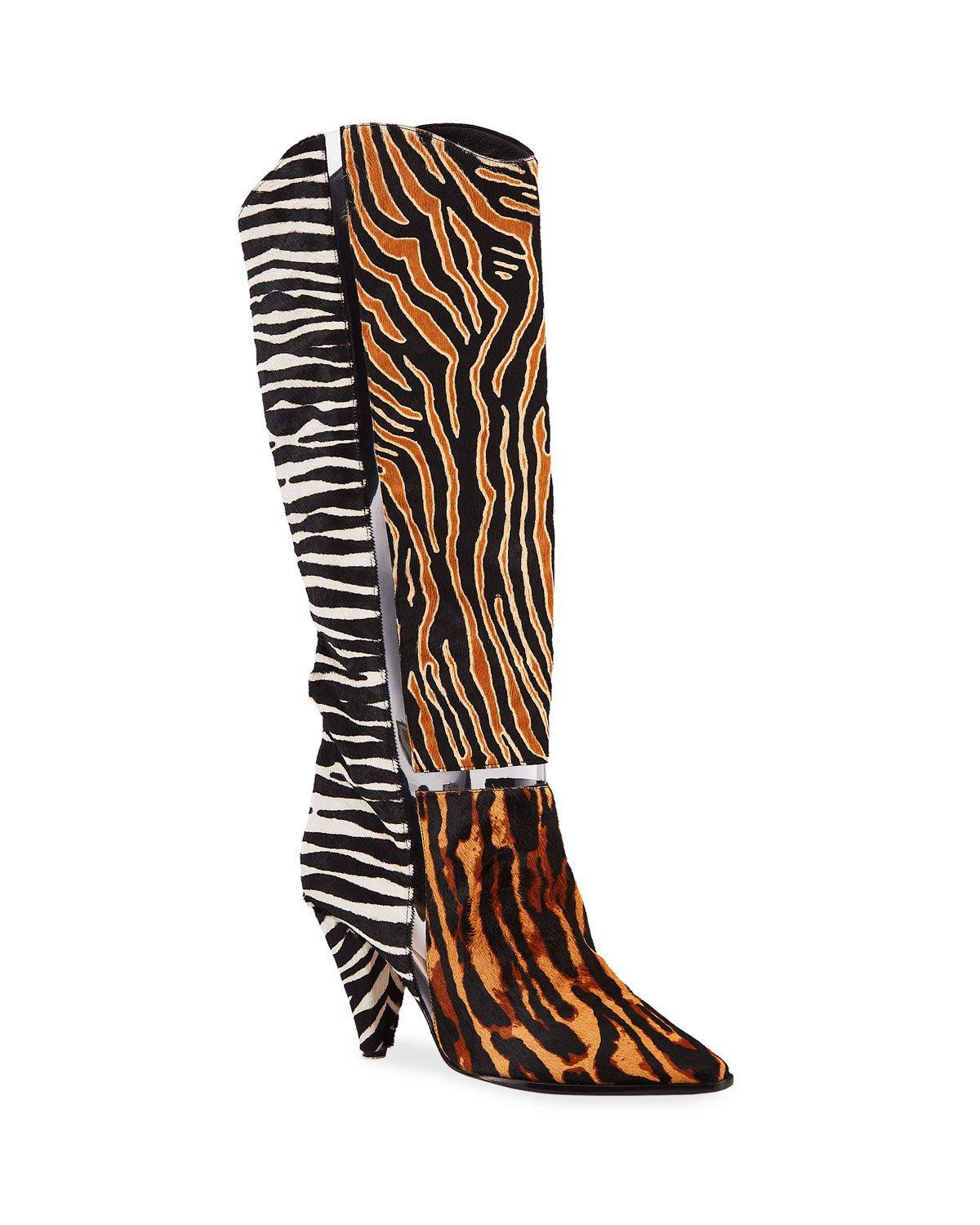 animal print knee boots