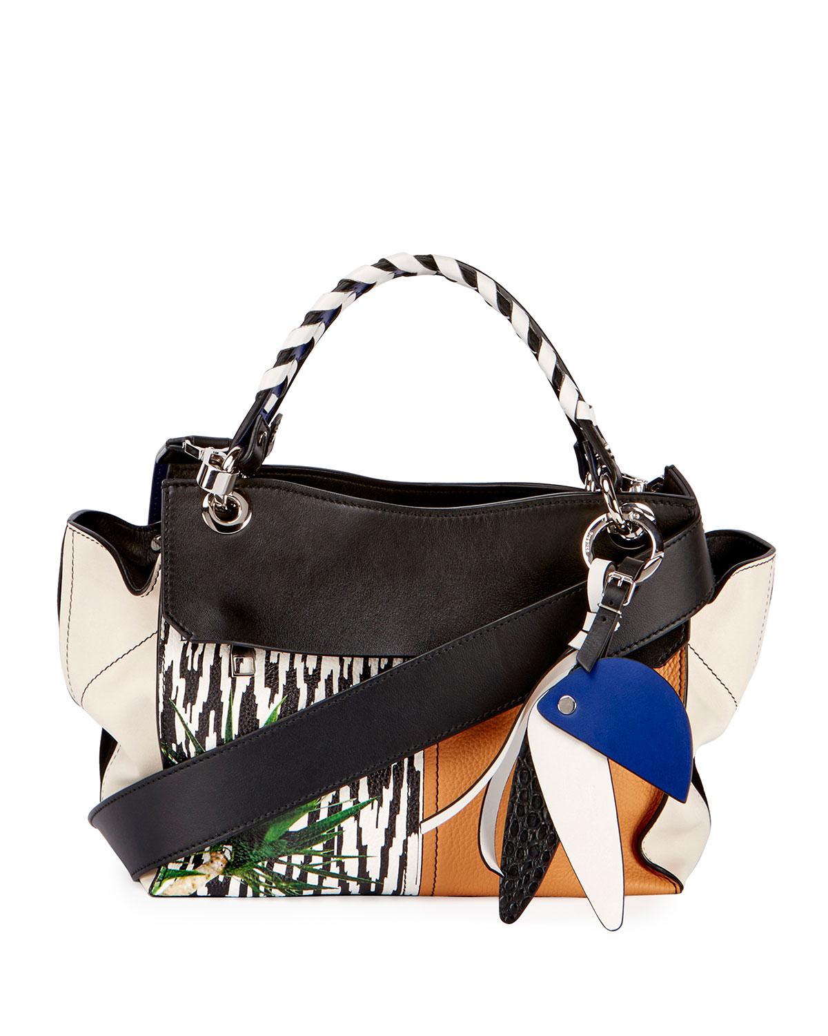 Lyst Proenza Schouler Curl Mix Print Satchel Bag In Black Gallery