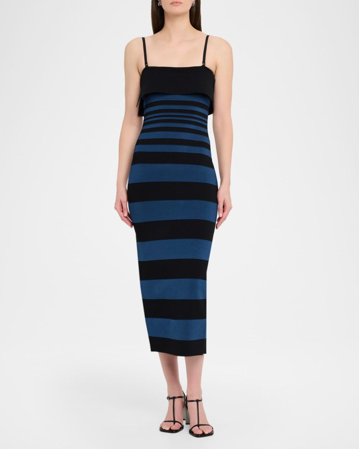 knee length dresses for ladies Aster Pleated Dress with Wavy Slit S main image 1