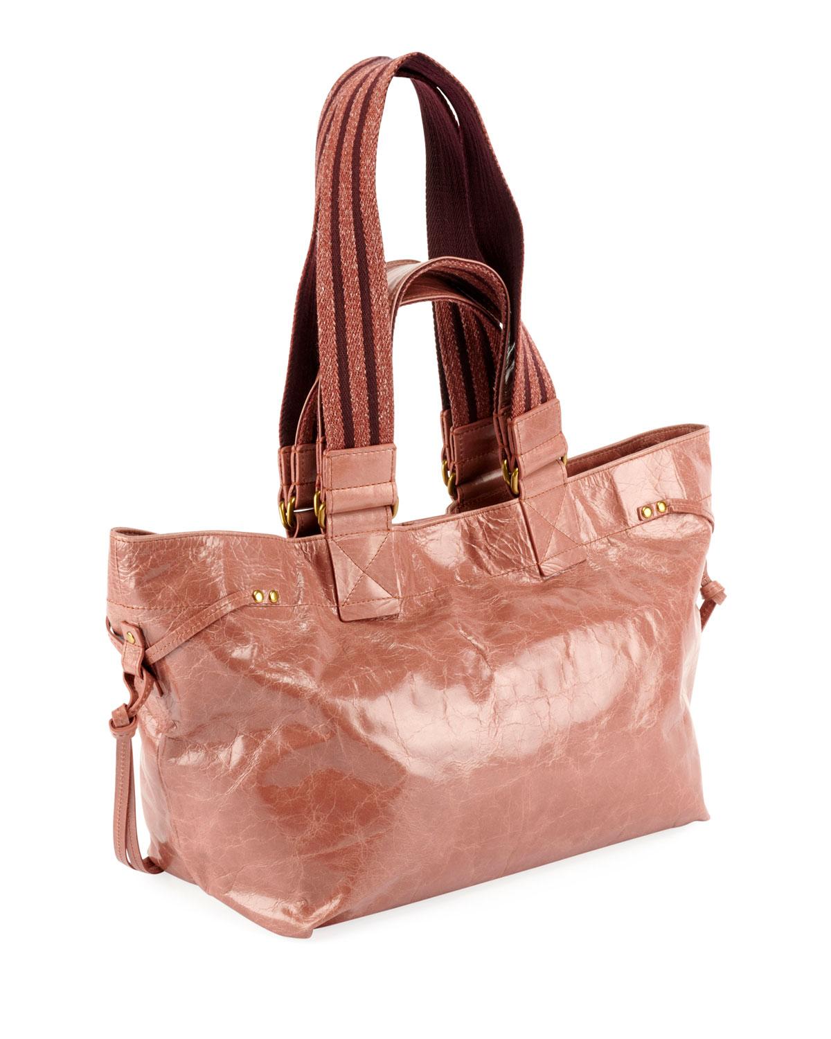 Isabel Marant Leather Bagya New Crackled Tote Bag in Pink - Lyst