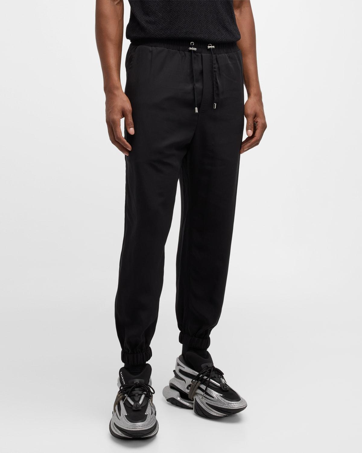 Balmain monogram-print Track Pants - Blue