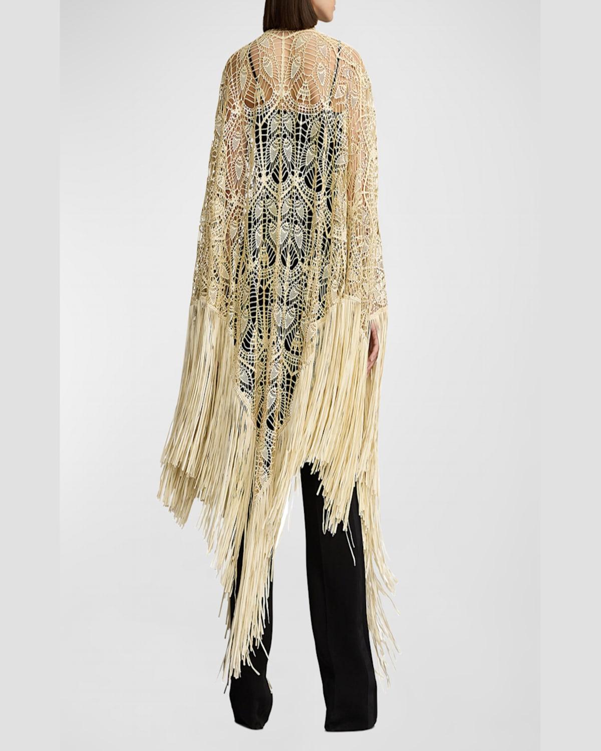小物 Ralph Lauren dirt fringe long stole Ralph Lauren Annisten Fringe-Trim Lambskin Shawl in Natural