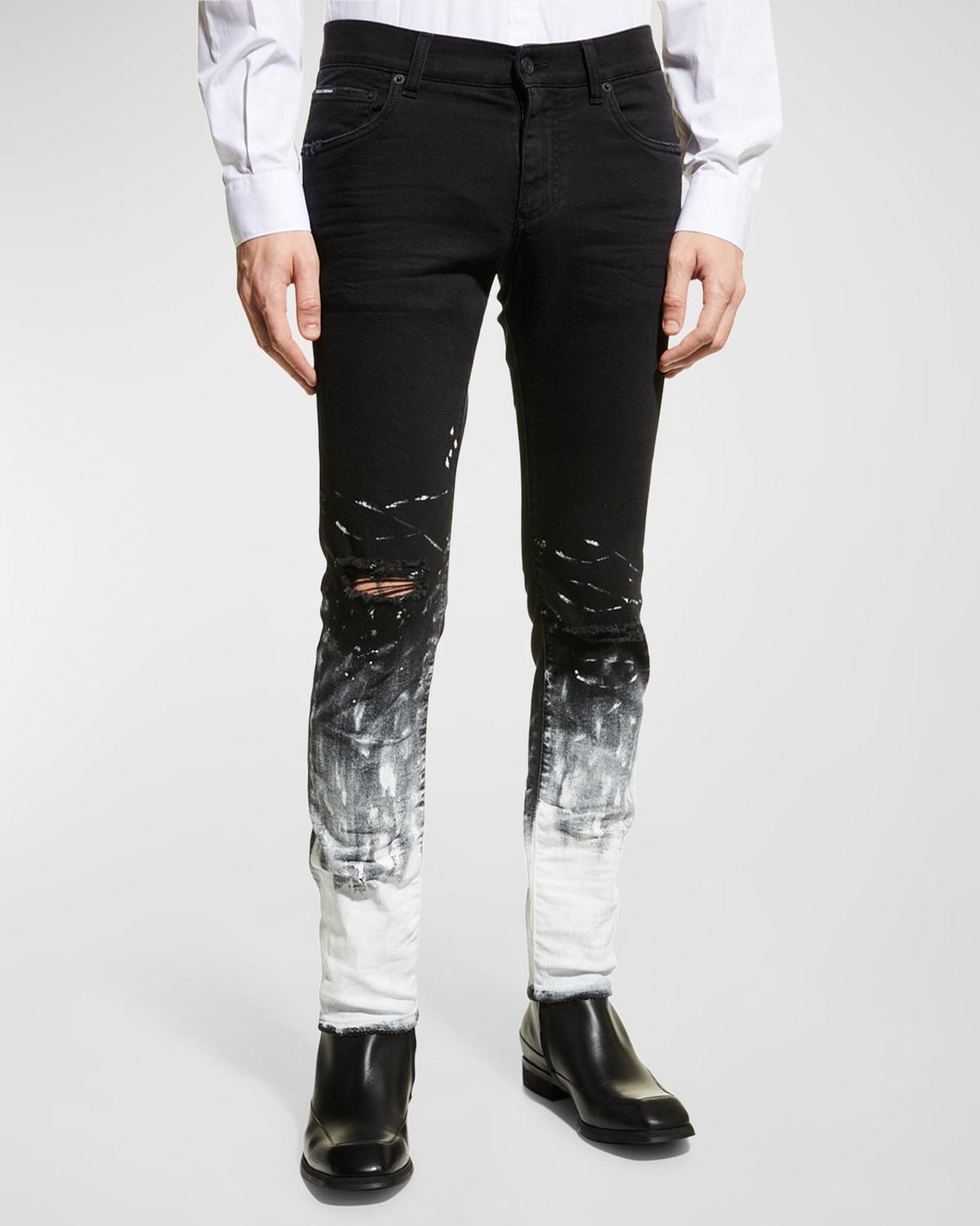 Dolce & Gabbana Ombre Painted Jeans in Black for Men | Lyst