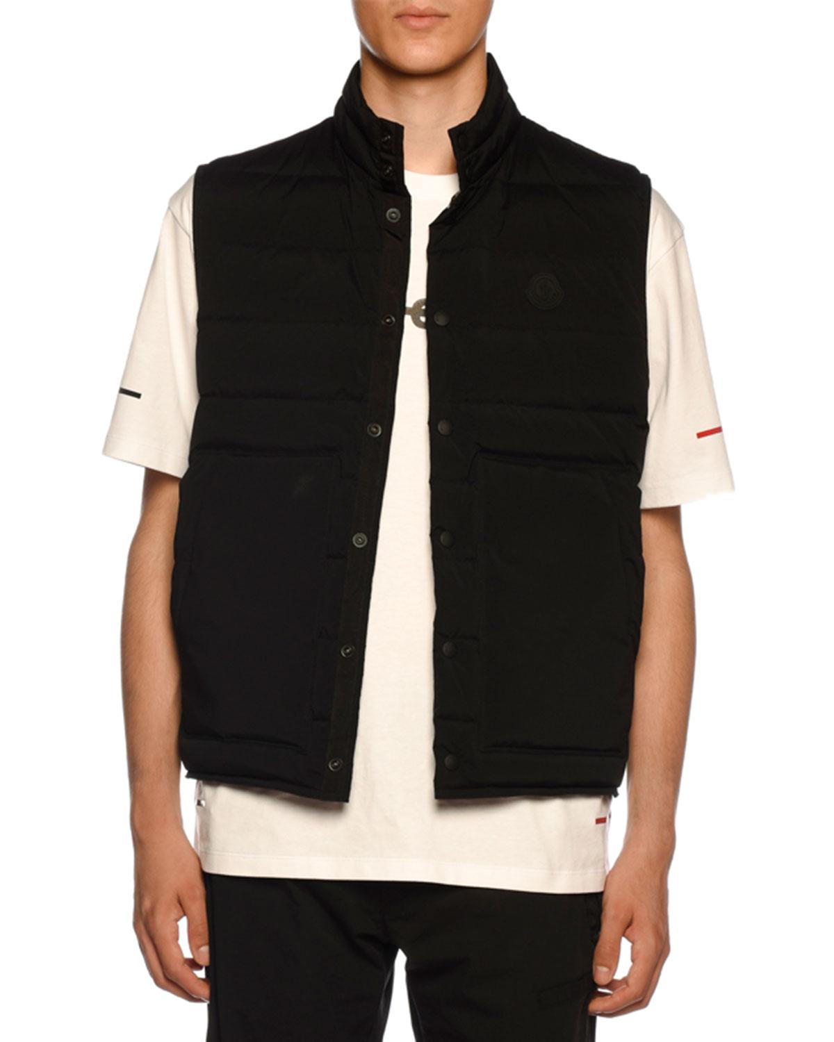 Moncler Synthetic Men's Merak Snap-front Vest in Black for Men - Lyst