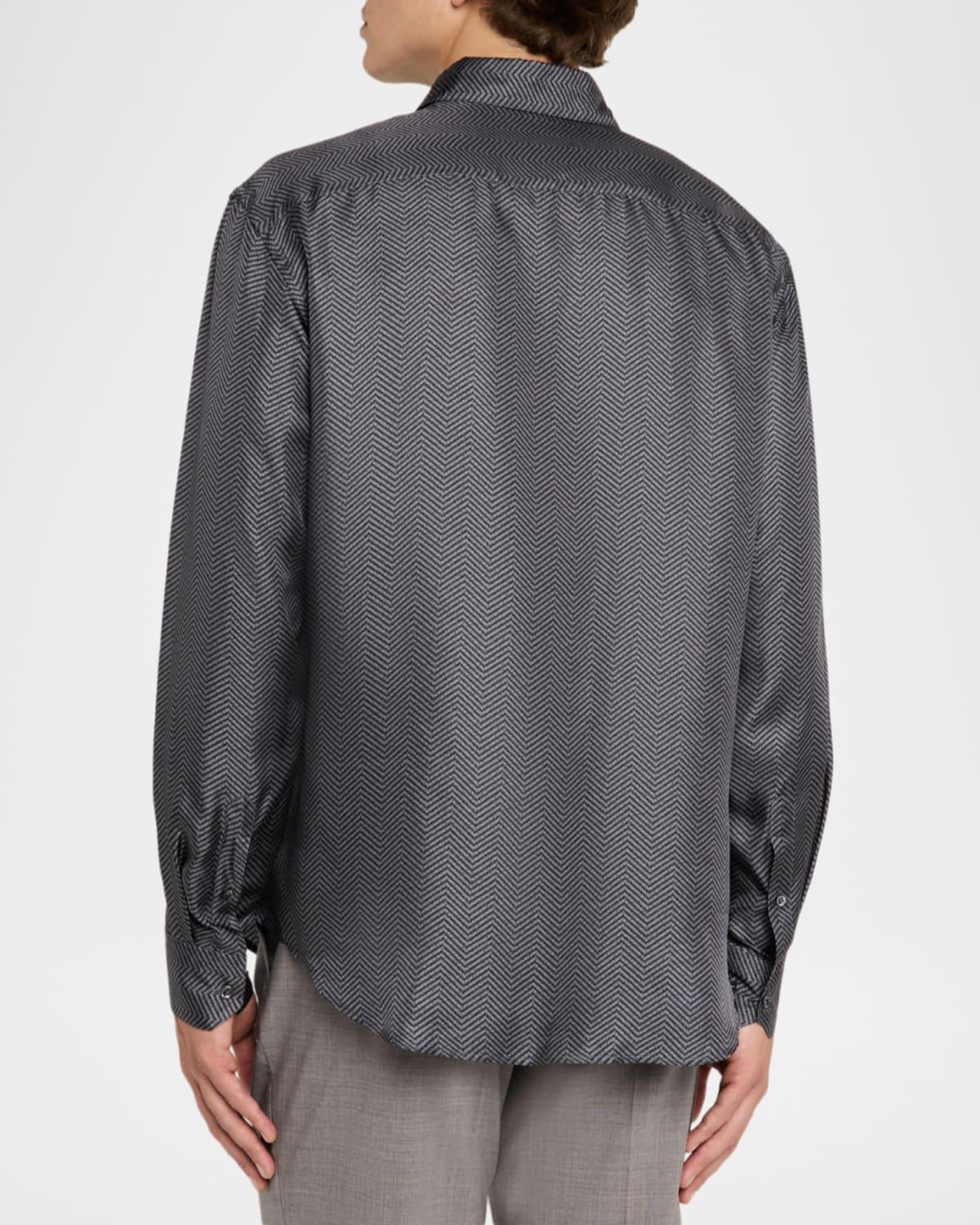 Giorgio Armani Apos;S Chevron Silk Dress Shirt in Gray for Men | Lyst Giorgio Armani Apos;S Chevron Silk Dress Shirt in Gray for Men | Lyst