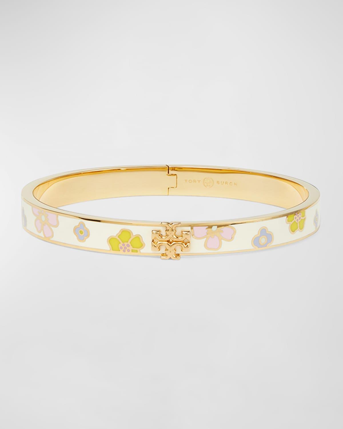 Tory Burch Kira Floraprint Enamel Bracelet in Metallic Lyst